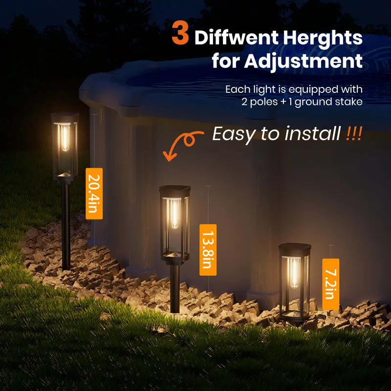 Solar Pathway Lights – Modern Outdoor Garden Lights with Auto On/Off & IP65 Waterproof Design