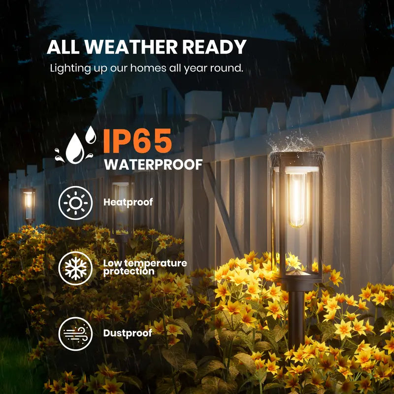Solar Pathway Lights – Modern Outdoor Garden Lights with Auto On/Off & IP65 Waterproof Design