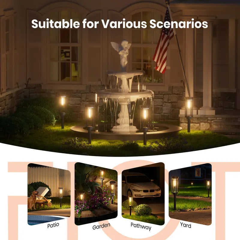 Solar Pathway Lights – Modern Outdoor Garden Lights with Auto On/Off & IP65 Waterproof Design