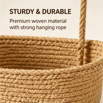 3-Tier Woven Cotton Over-the-Door Storage Basket – Wall-Mounted Bathroom & Nursery Organizer