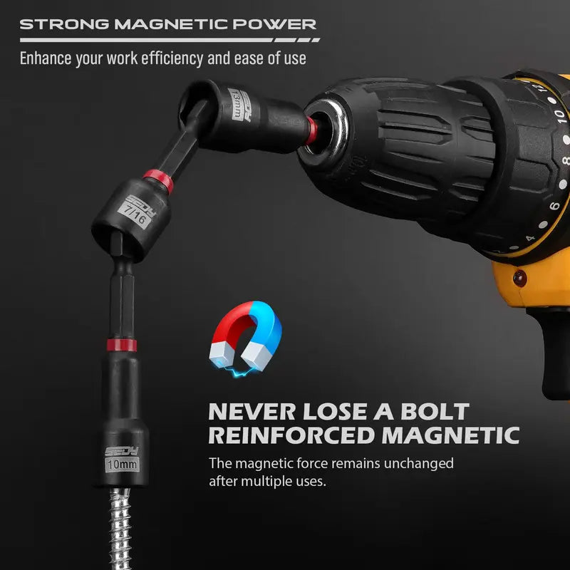 41/59/80-Piece Magnetic Impact Nut Driver Set – SAE & Metric Socket Bits with Adapters, Extensions & Bit Holder