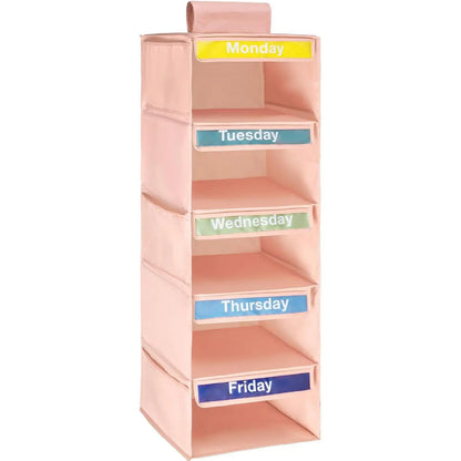 5-Day Hanging Clothes Organizer – Weekly Outfit Storage Bag, Space-Saving Dustproof Closet Organizer