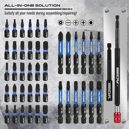 41/59/80-Piece Magnetic Impact Nut Driver Set – SAE & Metric Socket Bits with Adapters, Extensions & Bit Holder