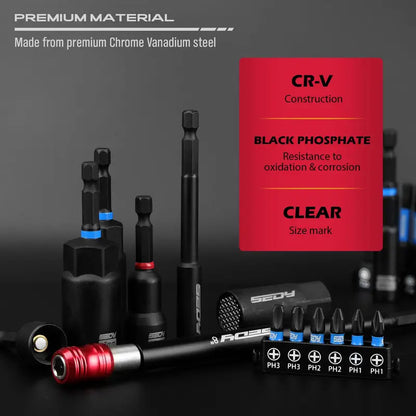 41/59/80-Piece Magnetic Impact Nut Driver Set – SAE & Metric Socket Bits with Adapters, Extensions & Bit Holder